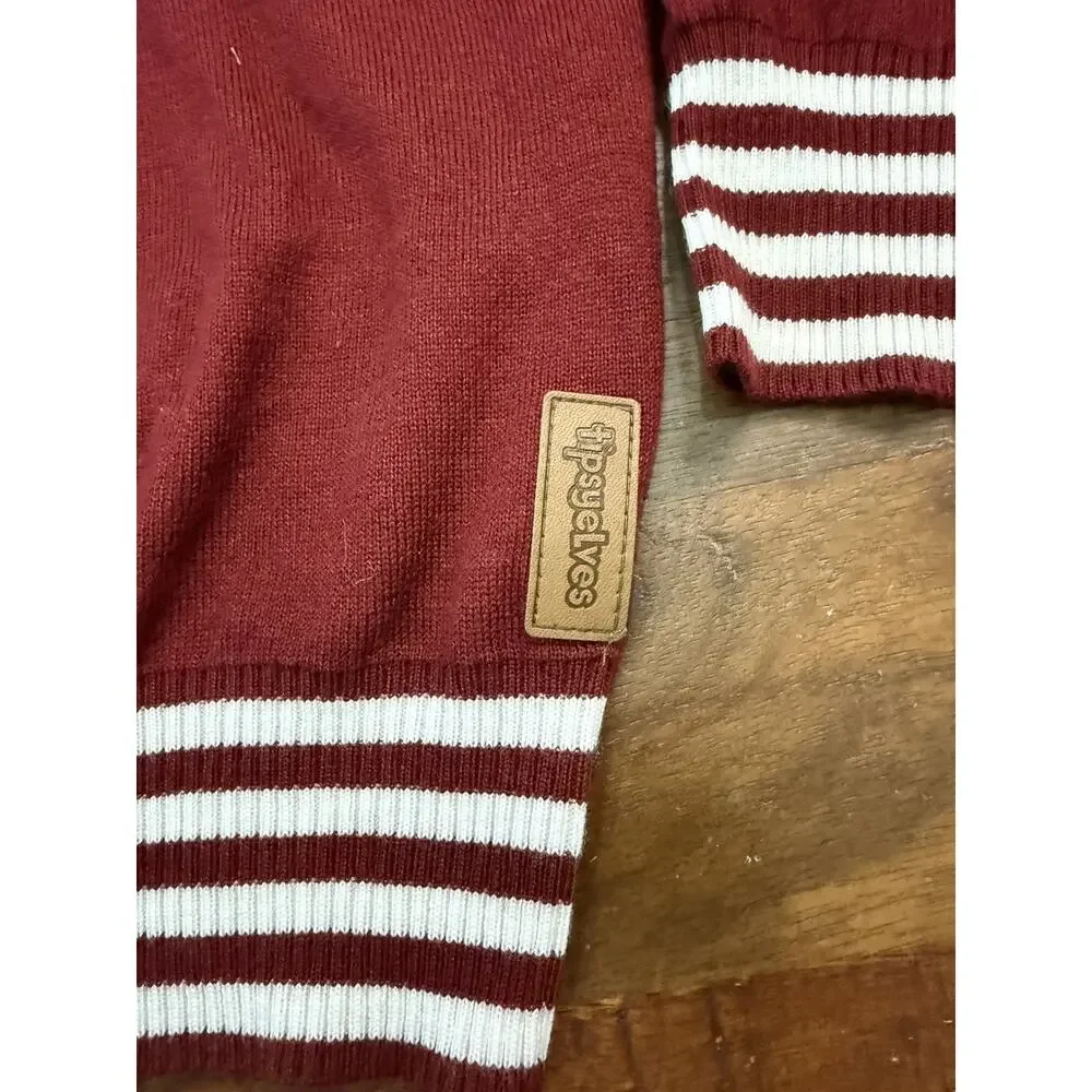 Tipsy Elves I SAW THAT YOU NASTY Ugly Christmas Sweater Santa Mens Sz XL, Maroon
